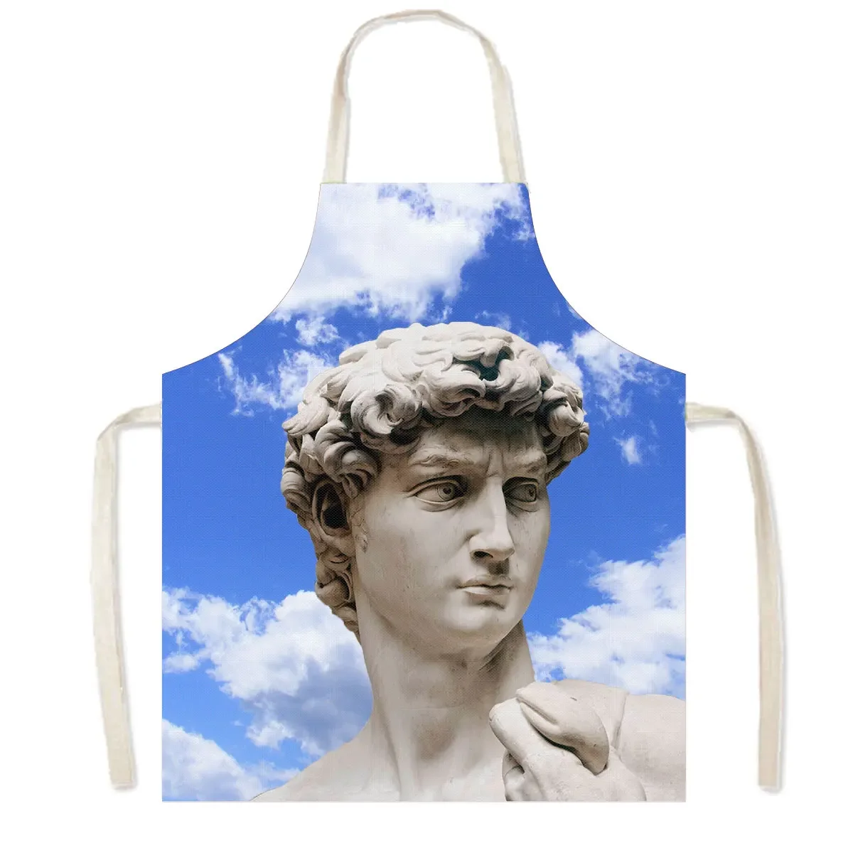 Mona Lisa Da Vinci Art Oil Painting Kitchen Aprons Women Men Home Cleaning Clothing Linen Pinafore Chef Waiter Cooking Apron