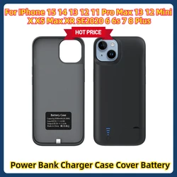 For IPhone 15 14 13 12 11 Pro Max 13 12 Mini X XS Max XR SE2020 6 6s 7 8 Plus Power Bank Charger Case Cover Battery Charger Case