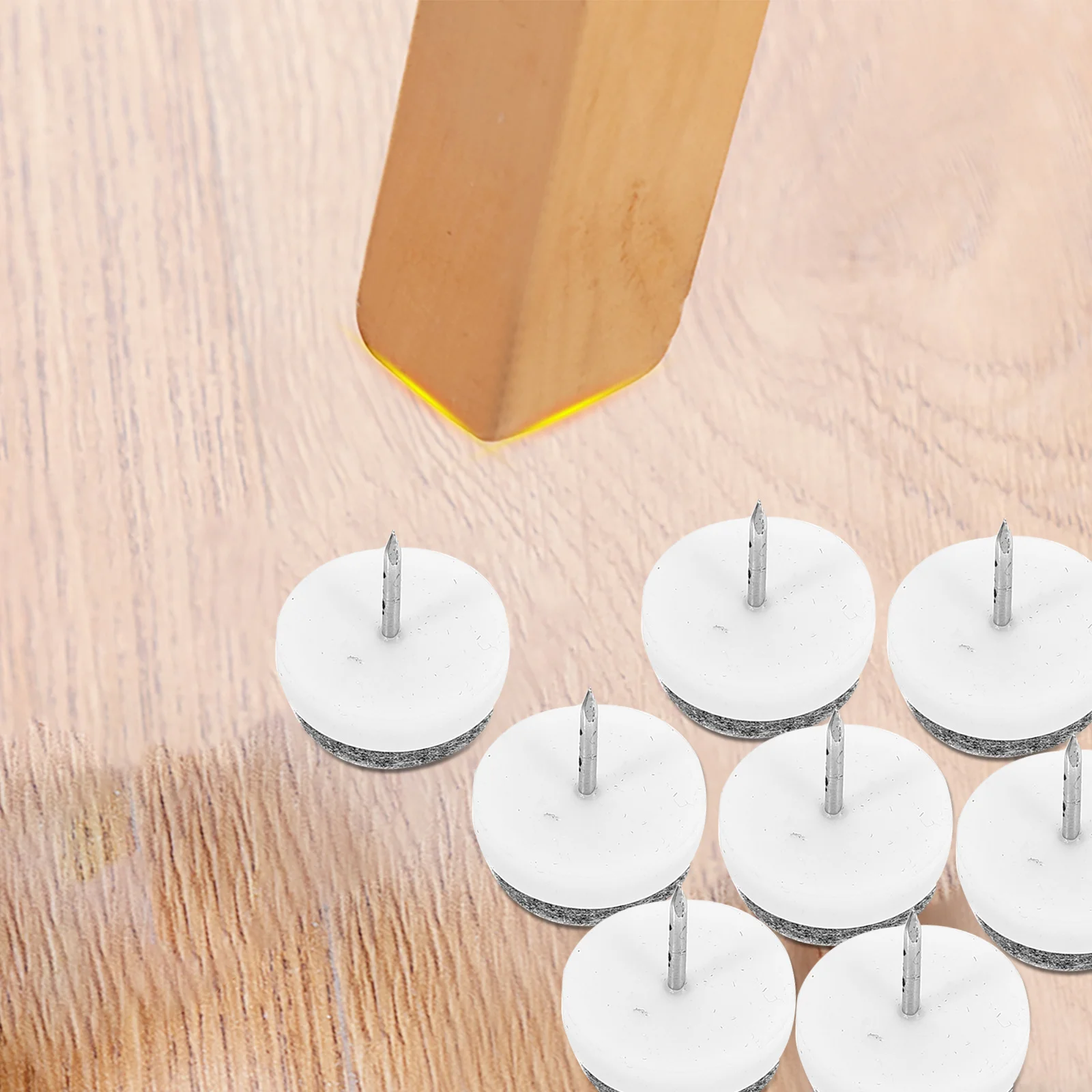 10 Stück Möbelbein-Nagelpolster, langlebig, rutschfest, Hartholz-Bodenschoner, Stuhl, Tisch, Schreibtisch, Kommode, Schrank, Fußpolster, Glide