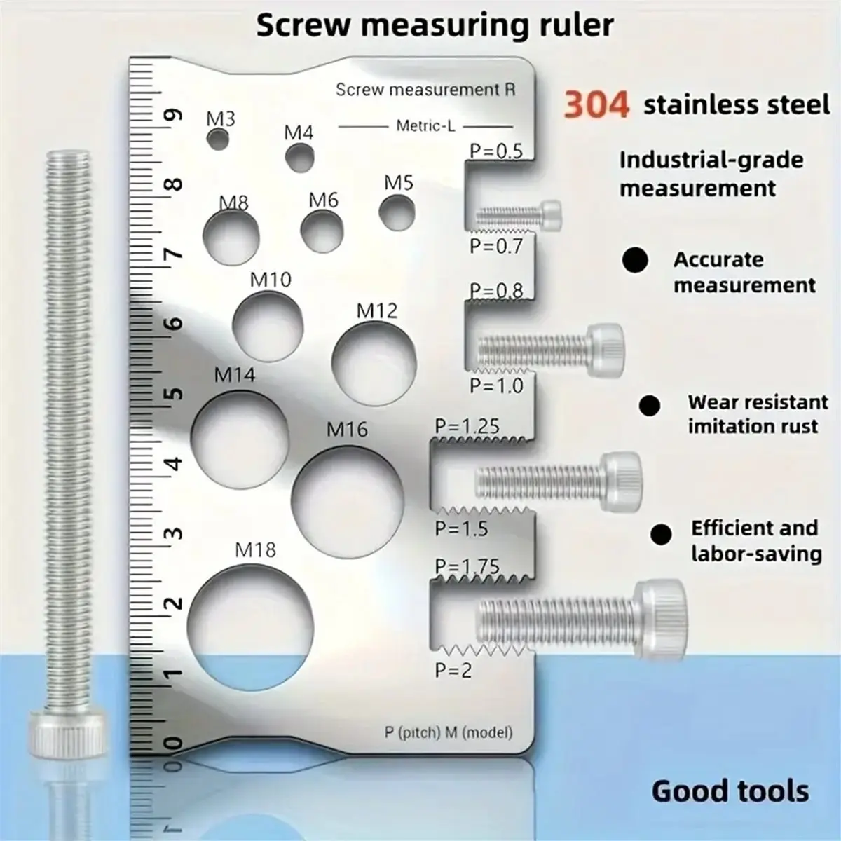 Budget-Friendly-Thread Pitch Gauge Measurement Ruler High Accuracy Stainless Steel for Measuring Gauge Tool Bit Bolt Craft
