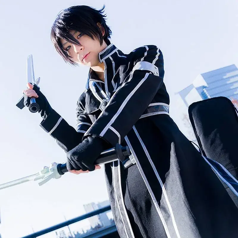 Game Sword Art Online SAO Kirigaya Kazuto Robe Cosplay Costume Long Overcoat Trench Coat Eugeo cosplay Adult Full Men Set