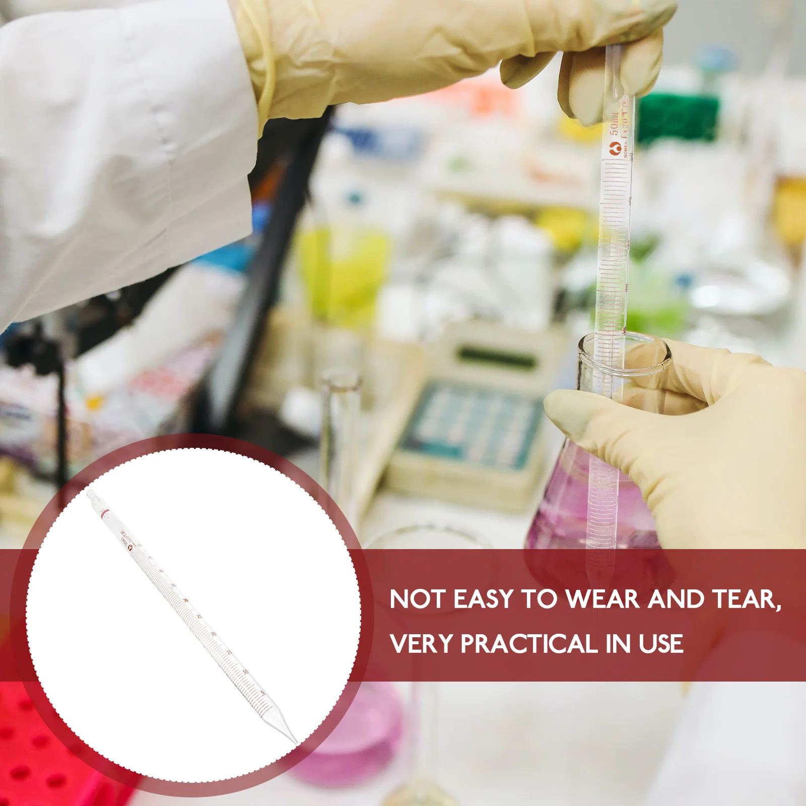 Glass Graduated Pipette Environment-friendly Glass Straw Experiment Straw Transfer Pipette Graduated Straw