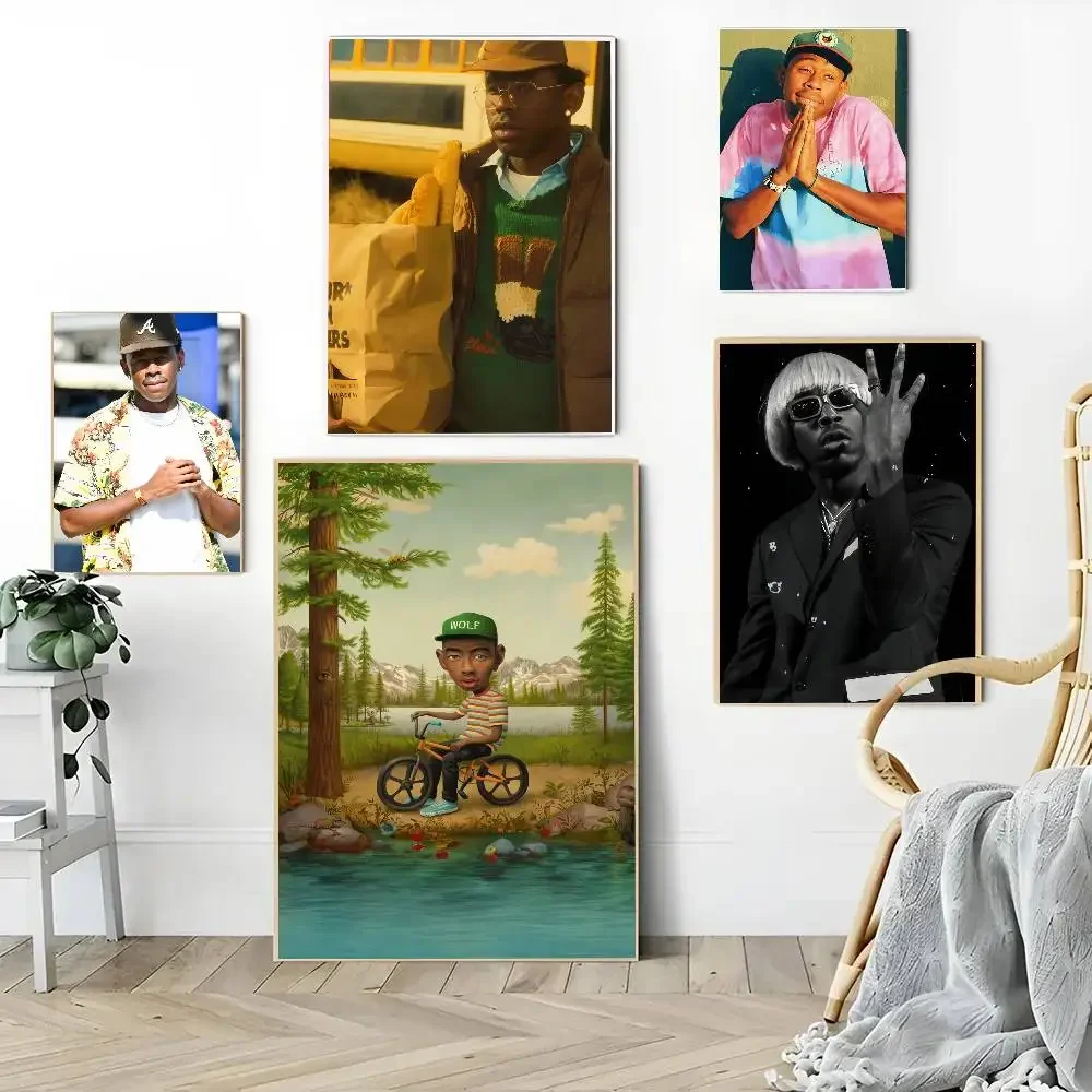 1PC Hip Hop Rapper Tyler The Creator Chromakopia poster Self-adhesive Art Waterproof Paper Sticker Coffee House  Room Wall Decor