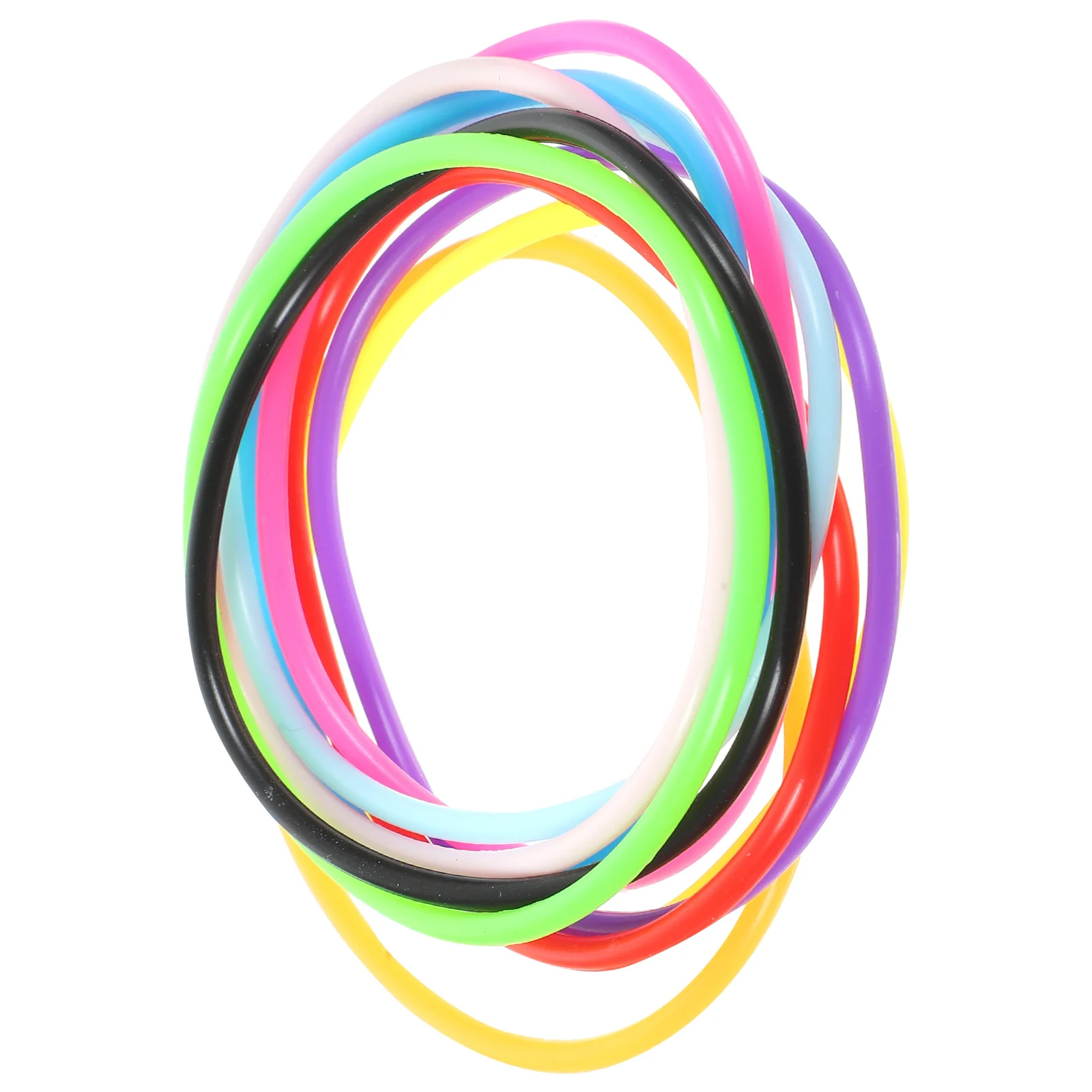 

10Pcs Colorful Silicone Jelly Bracelets Elastic Supple Bands for Party Music Festival Decorative Silicone Jelly Bracelets