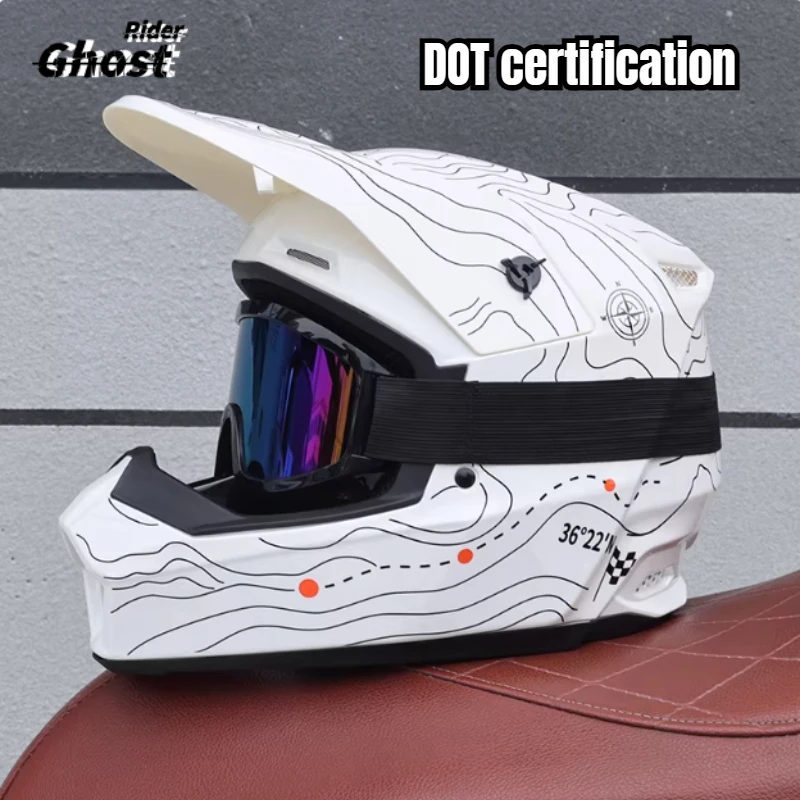 

DOT Certification Moto Go Kart Off-road Helmet Bike Downhill AM DH Off Road Helmet Racing Classic Moto Original Enduro Goggles