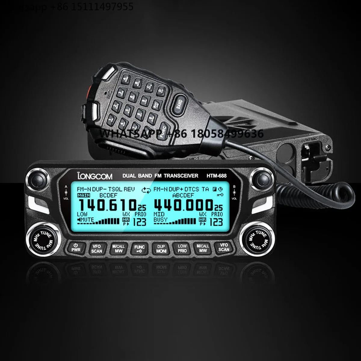 DM9000 UV 50W Dual Band Mobile Radio LC-688 Vhf/Uhf Two Way Radio Car Mounted Vehicle Two-Way-Radio Walkie Talkie Transceiver