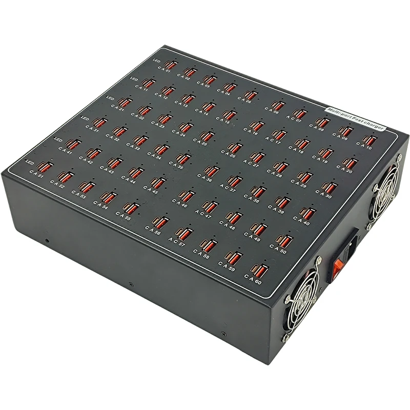120 Multi Port Fast Charger 60* Type C And 60* USB Simultaneous Charging PD And QC3.0 Protocol Two-in-one Charging Platform