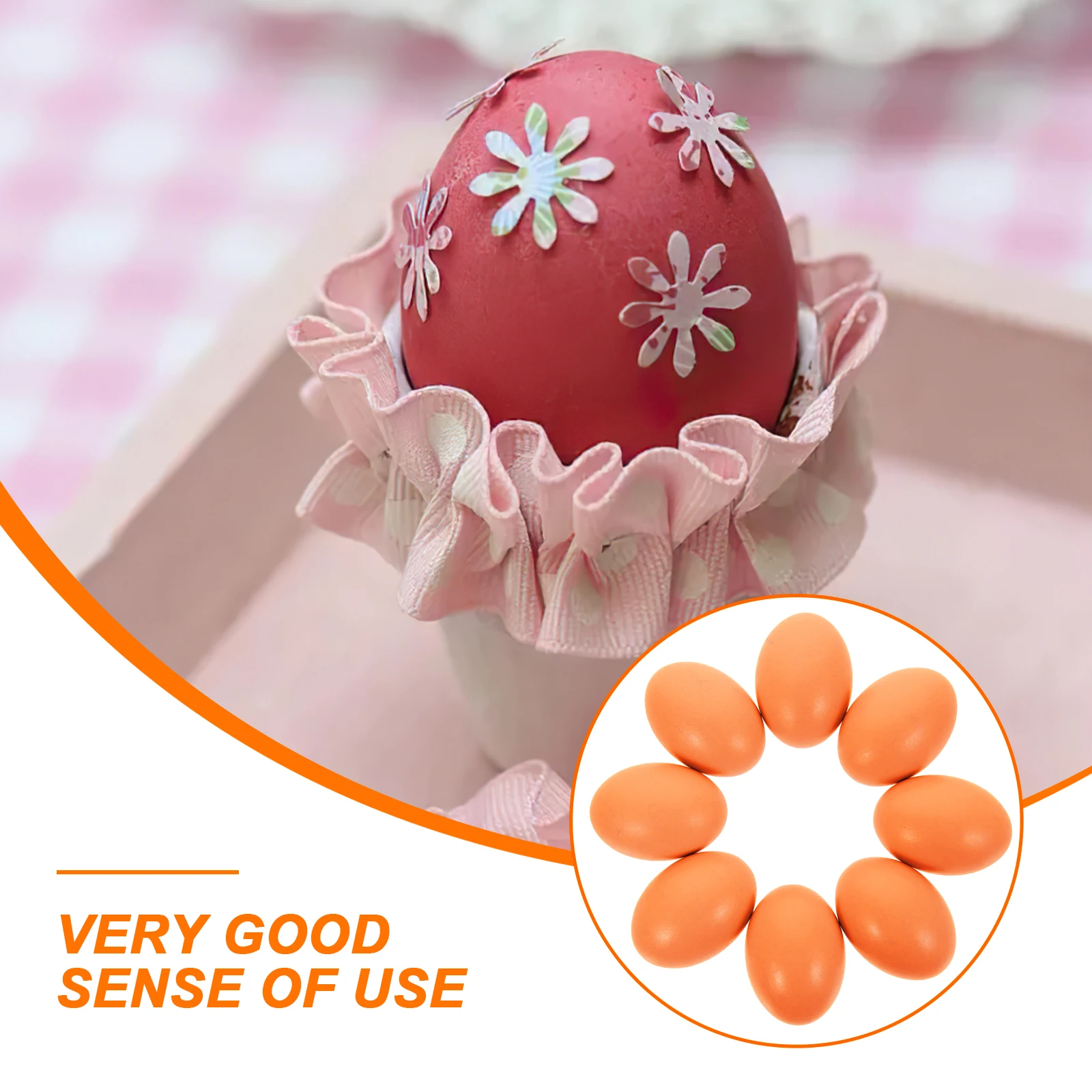 

8pcs Fake Diy Wood Craft Eggs Wooden Eggs For Painting Vivid Unfinished Wood Egg Ornaments Party Decorations Creative Easter Egg