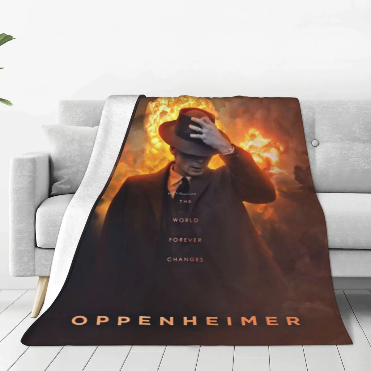 Warm Soft Blanket Airplane Travel Oppenheimer Bedding Throws Thriller Movie Fire Flannel Bedspread Chair Funny Sofa Bed Cover