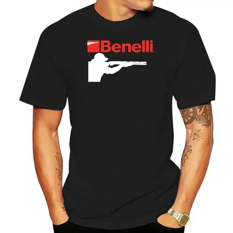 Benelli Shotgun classic print Fashion Street wear trendy casual hip hop men women universal crew neck short-sleeved T-shirt