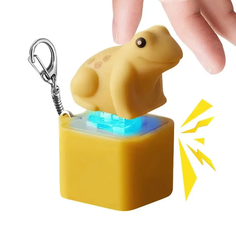 Rechargeable Frog Finger Fidget Keyboard Keycap Gadget Stress Relief Toy For Adults Student School Car Home Desk Use