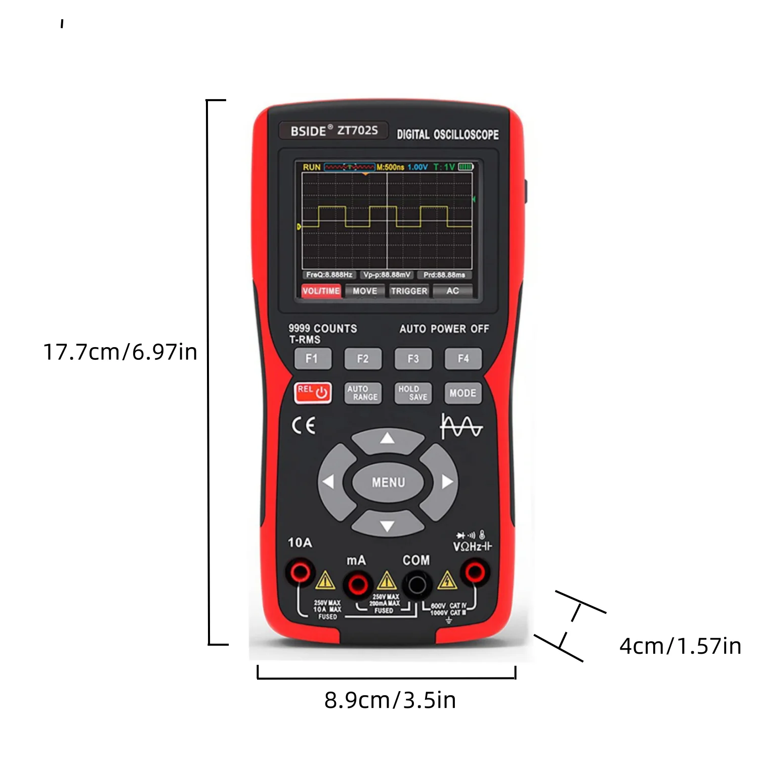 BSIDE Maroktelefon Oszcilloszkóp, multimeter, professzionális Digitális teszter, feszültség, curren, Kapacitás, Ohm, többfunkciós teszter