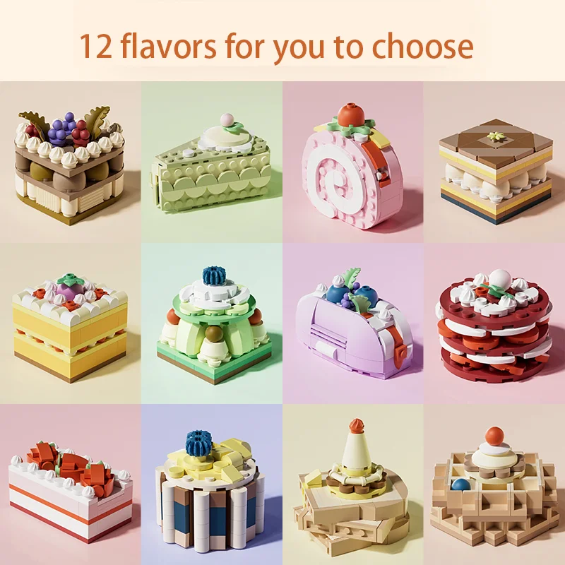 Building Blocks Cake Mini Kids Toys Assembly Toys Micro Bricks Afternoon Tea Series Christmas Xmas Best Gift for Girls with Box