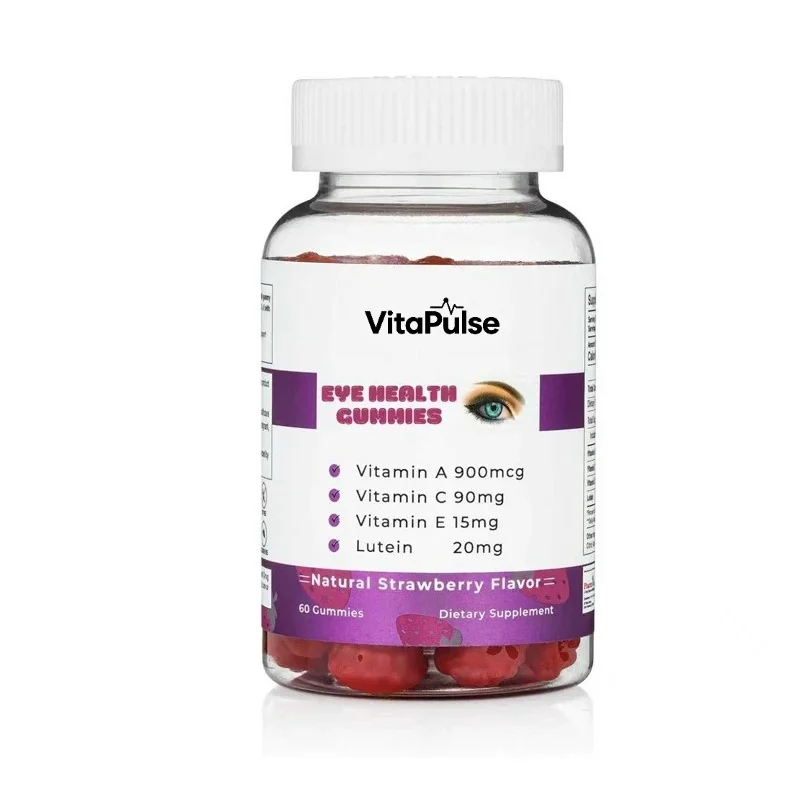 Eye Health Support Gummies - Vitamin A+C+E+lutein, Gluten Free, Vegetarian -60 Gummies