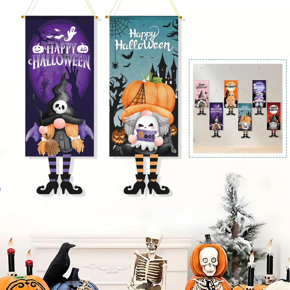 

Halloween Hanging Flag Happy Halloween Party Decoration For Home 2024 Halloween Party Suppiles Horror Theme Hanging Flag Banner