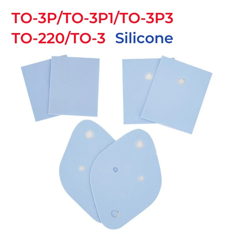 TO-3P/TO-3P1/TO-3P3/TO-220/TO-3 Silicone Thermal Pad Sheets Transistor Insulator Insulation Gasket