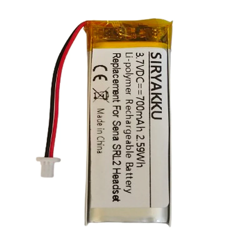 New 3.7V 700mAh Rechargeable Li-Polymer Battery For Sena SRL2 Bluetooth Headset Helmet Batería