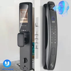 New 3D Face Smart Door Lock Security Camera Monitor Intelligent Fingerprint Password Biometric Electronic Key Unlock Usmart Go