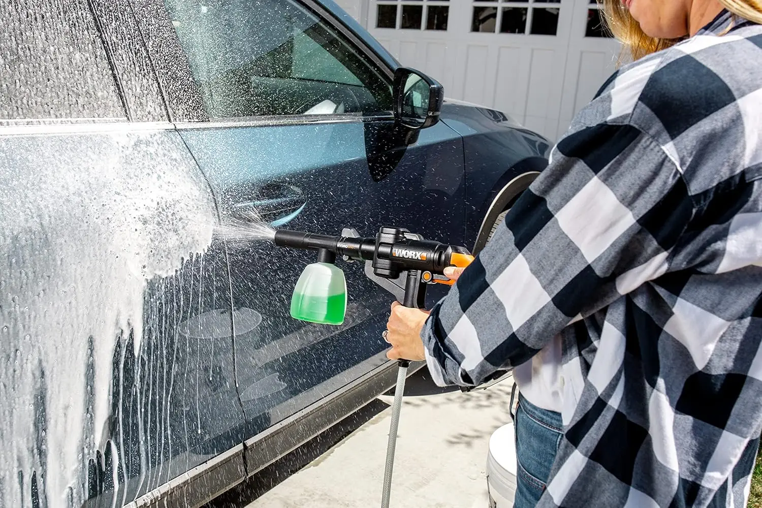 WORX WA4036 Hydroshot Plastic Soap Bottle Accessory, Black & White