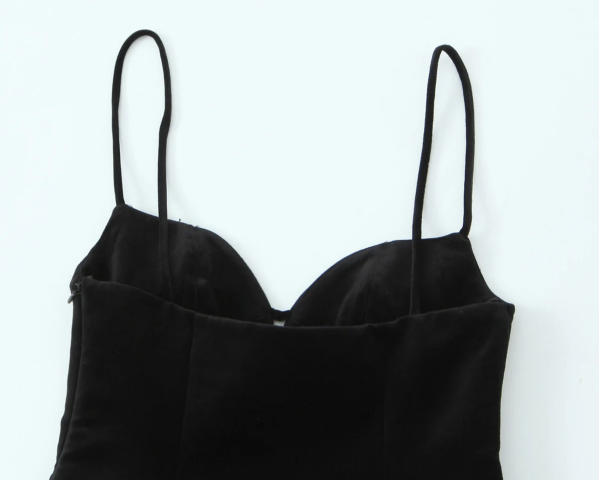 Europäischer und amerikanischer Stil Herbst neue Damenbekleidung Temperament Slim Fit Baldachin Panasonic Swing dünnes Hosenträger-Kurzkleid