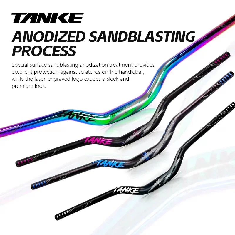 TANKE 31.8 مللي متر دراجة هوائية جبلية المقود سبائك الألومنيوم دراجة الناهض المقود 55 مللي متر ارتفاع 780 مللي متر طول الجبلية ابتلاع على شكل المقود