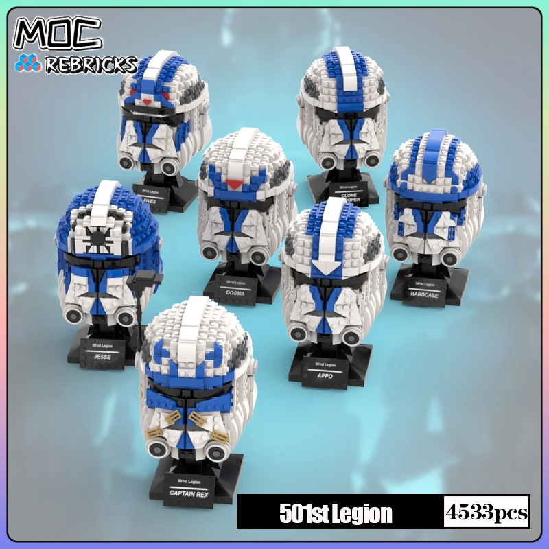 

Star Movie MOC Bricks 501st Legion Helmet Collection Building Block Model Sets DIY Child Hobbies Toys Christmas Gifts