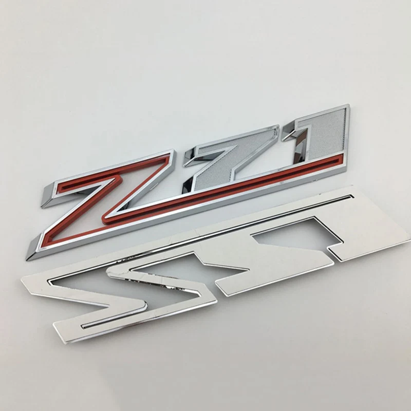 3D ABS Silver Red Black Logo Emblem Car Fender Badge Decal Sticker Accessories