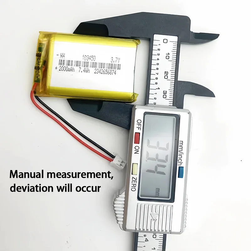 Batterie au lithium polymère pour navigateur GPS, haut-parleur Bluetooth MP5, appareil photo E-Ple, 103450 V, 3.7 mAh, 2000