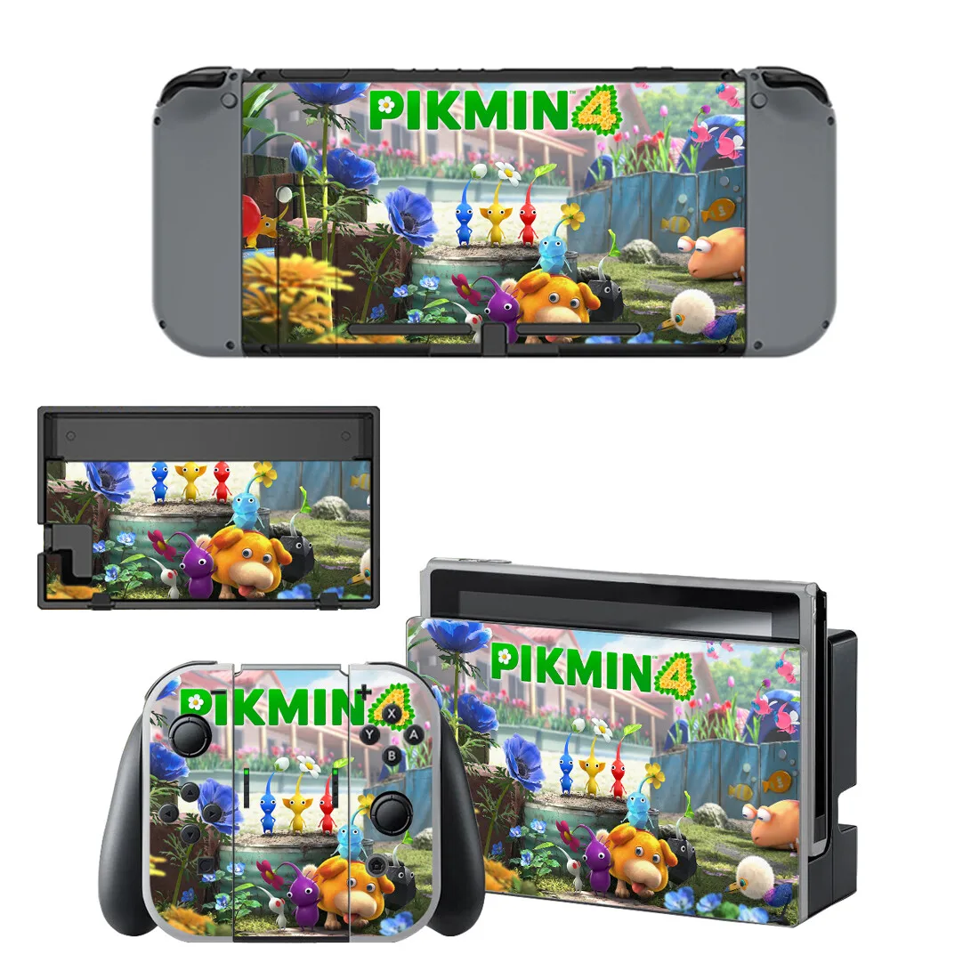 Nowa naklejka ochronna na ekran Pikmin 4 Vinyl Screen Skin Protector dla konsoli Nintendo Switch NS + kontroler + uchwyt na stojak Dock Skin