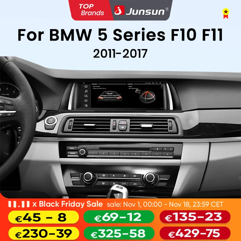 Junsun – radio samochodowe z systemem Linux i Android, obsługujące bezprzewodowe CarPlay i Android Auto, przeznaczone do BMW serii 5 (F10, F11) z lat 2011–2017. Wyposażone w Bluetooth, GPS i