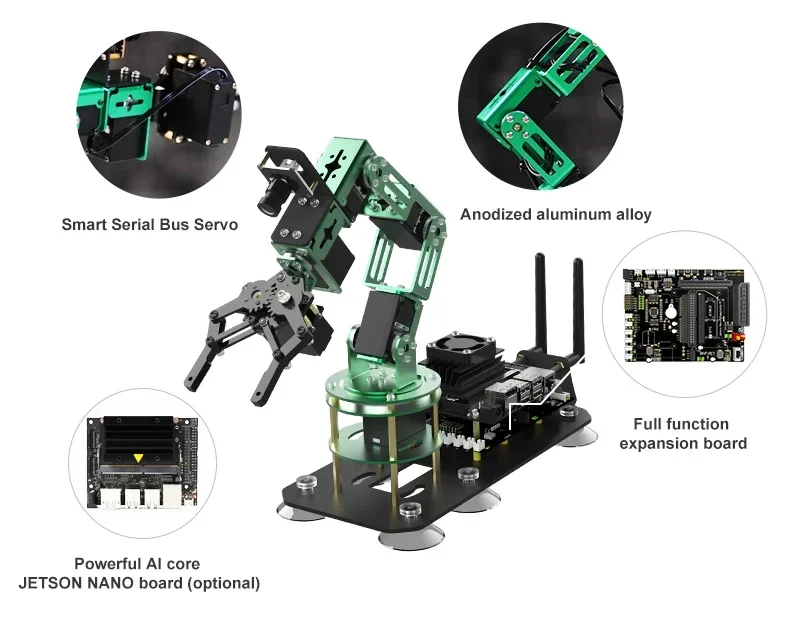 AI Visual Robot Arm ROS Open Source Programming Kit With Python3 Programming Language Design For Jetson Nano 4GB