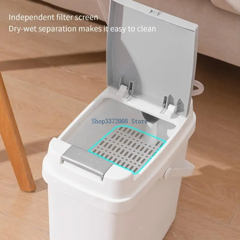 Large Capacity Wet and Dry Separation Trash Can Residues Disposal System Waste Bin for Homes Kitchen Essential Item