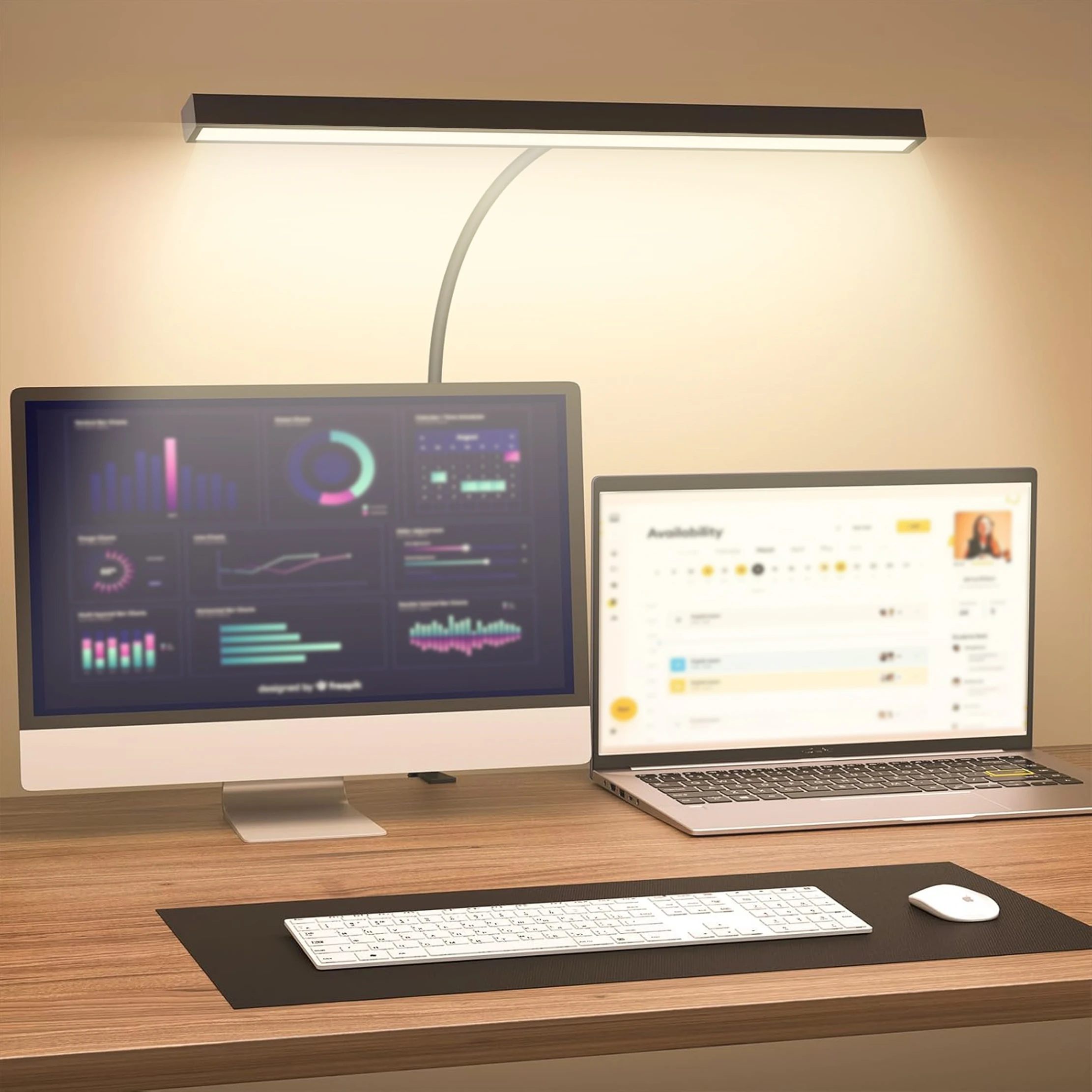 

Dimmable LED Clip-On Desk Lamp 3 Color Mode USB Powered Computer Screen Light for Office Study Without adapter