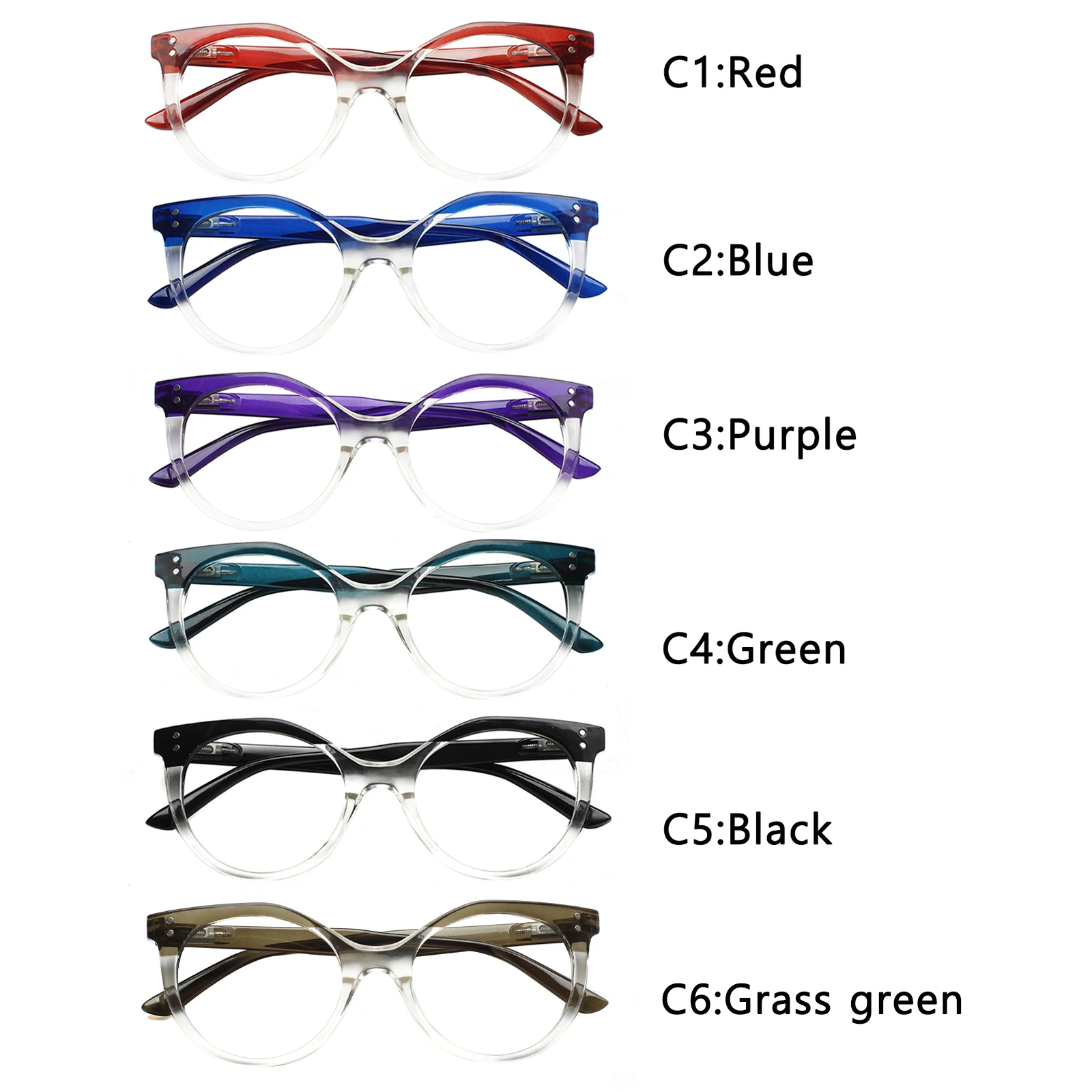 CLASAGA-Lunettes de Lecture Rondes pour Homme et Femme, Monture Transparente, Verres Transparents HD, Dioptrie, 0 -- + 600