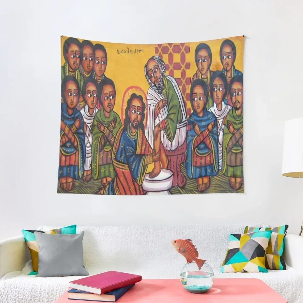 

Ethiopian Orthodox Christian Icon Christ Washing Feet Tapestry Decoration Home Decoration Bedroom Decor For Room Tapestry