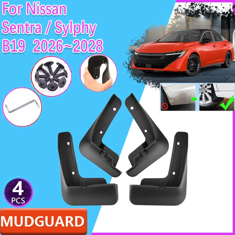 

For Nissan Sentra Accessories Sylphy 2026 2027 2028 Car Mud Flaps Scratch Resistant Front Rear Wheels Mudguards Car Accessories