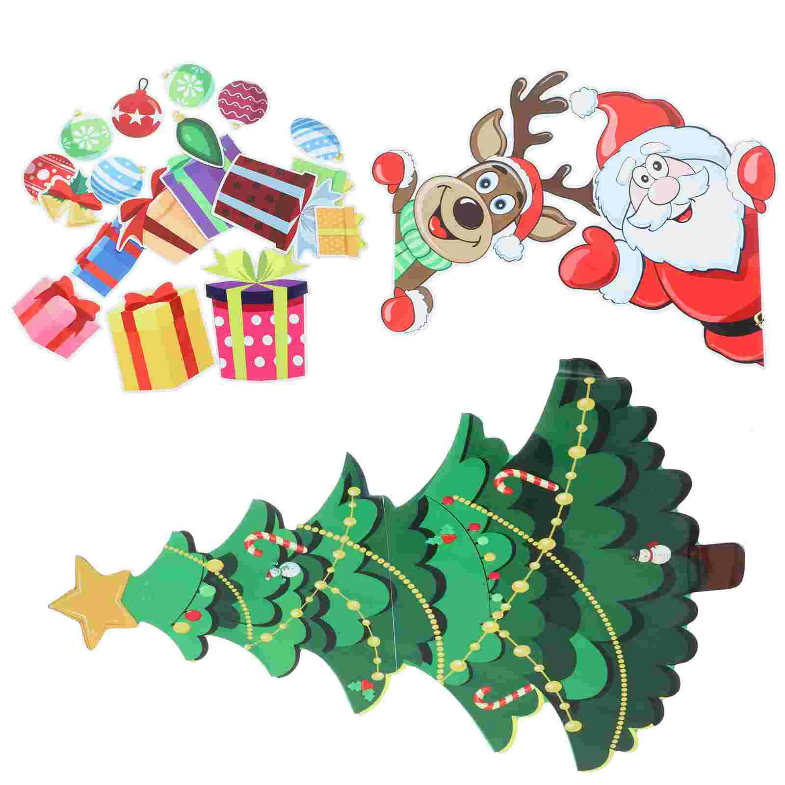 

Christmas Tree Magnetic Fridge Stickers 5 Pcs Holiday Decor Refrigerator Magnets Festive Kitchen Xmas Appliance Cartoon Decals