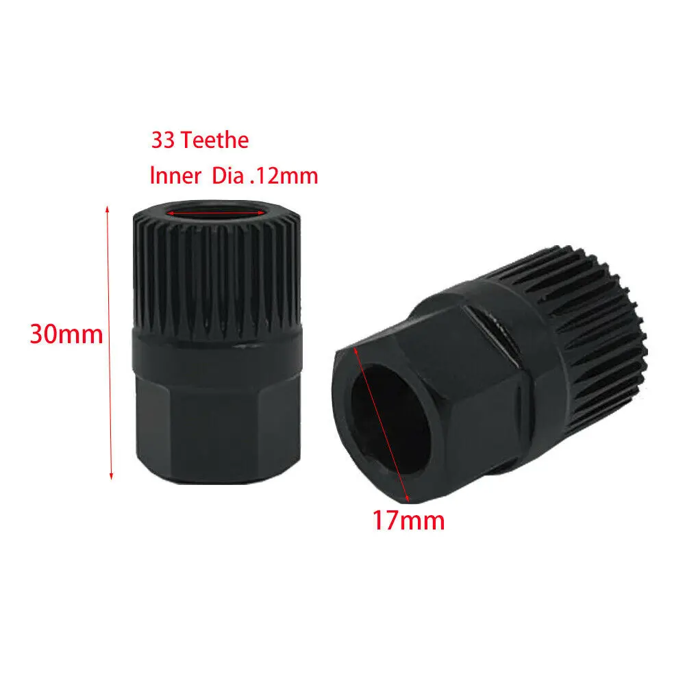 Alternator Clutch Free Wheel Pulley Removal Tool With 33 Tooth V Belt Pulley Remover Black Car Accessories