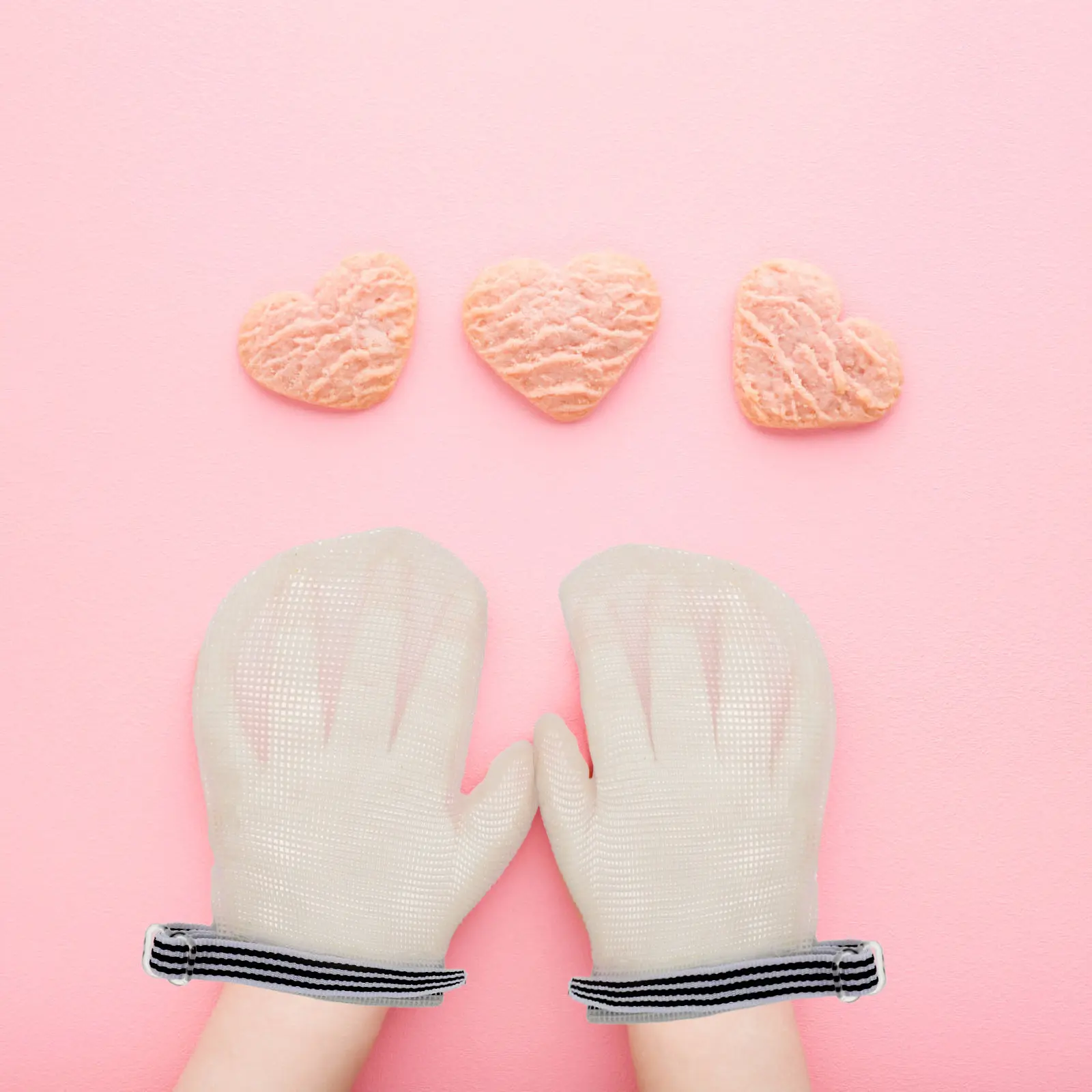 

2Pairs Stop Thumb Sucking Finger Guard Portable Baby Gloves Anti-Scratch Breathable Infant Protective Gloves Adjustable Cuffs