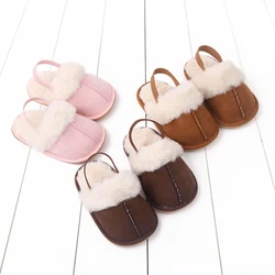 Winter and Autumn Baby Girl Boy Cotton Mop TPR Sole Anti Slip Solid Three Colors Warm Newborn Toddler Shoes First Walkers BC2345