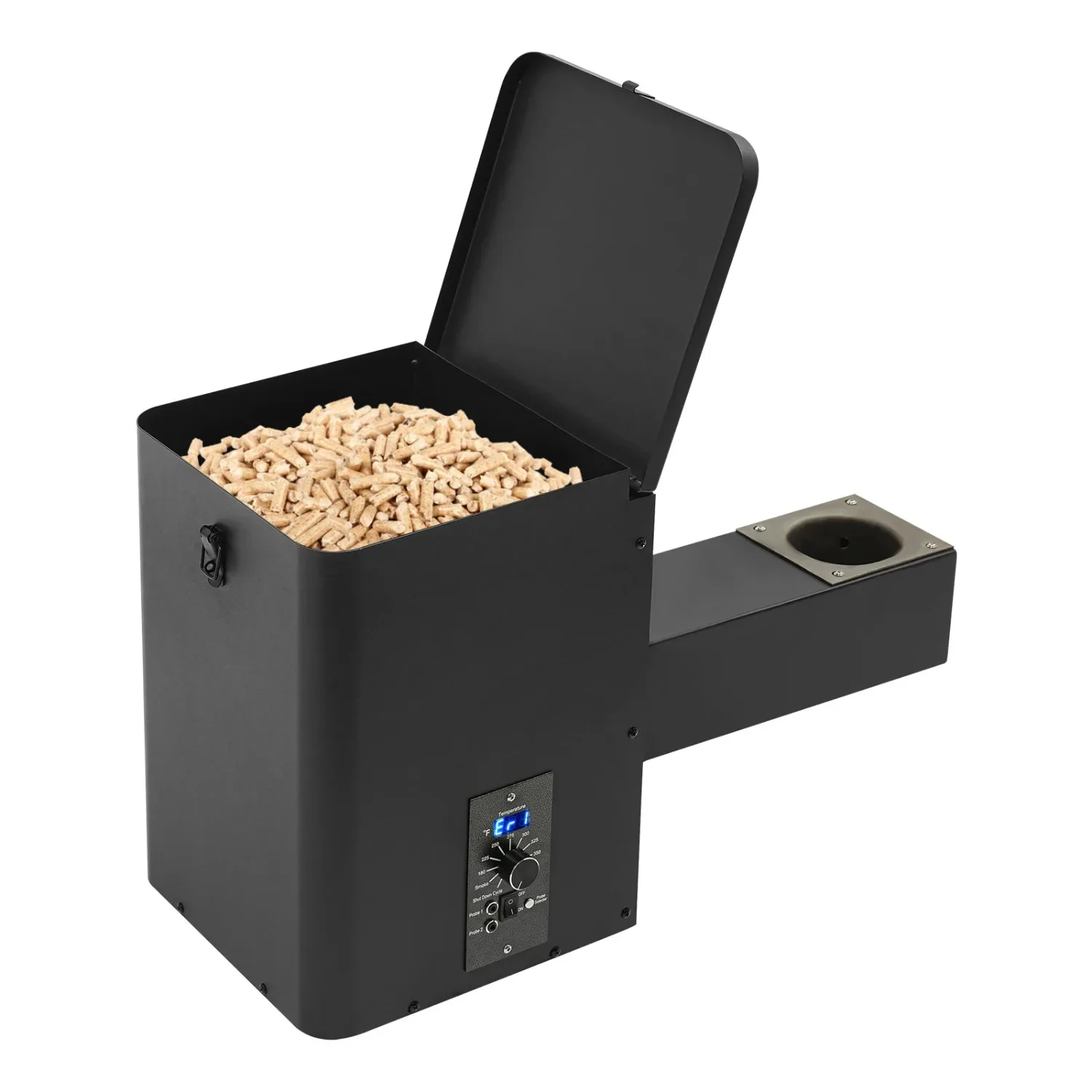 Kit de ensamblaje de tolva de pellets eléctrica, pieza para ahumador y parrilla de pellets de madera, kit de conversión de tolva de pellets eléctrica para barbacoa y brasado