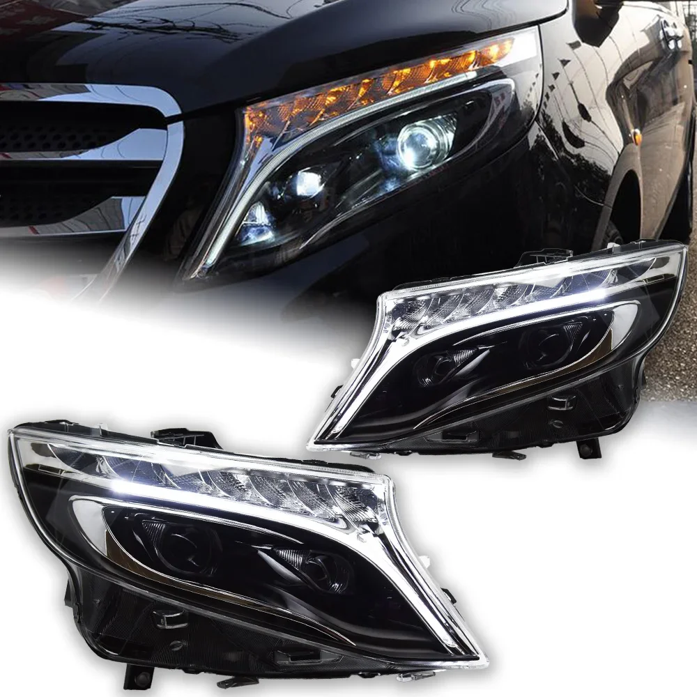 Car Lights for Vito Headlight Projector Lens W447 Dynamic Signal Head Lamp V220 LED Headlights Drl Automotive Accessories