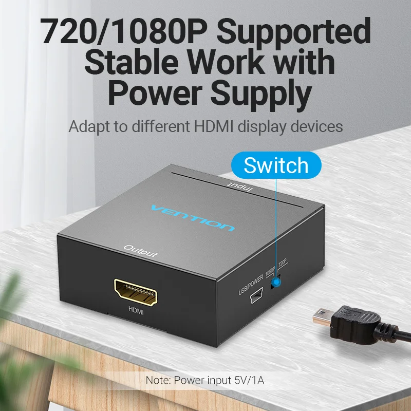 Vention AV TO HDMI Adapter HDTV 1080P Video Composite Converter AV2HDMI RCA na HDTV CVSB L R Video Scaler Converter Box