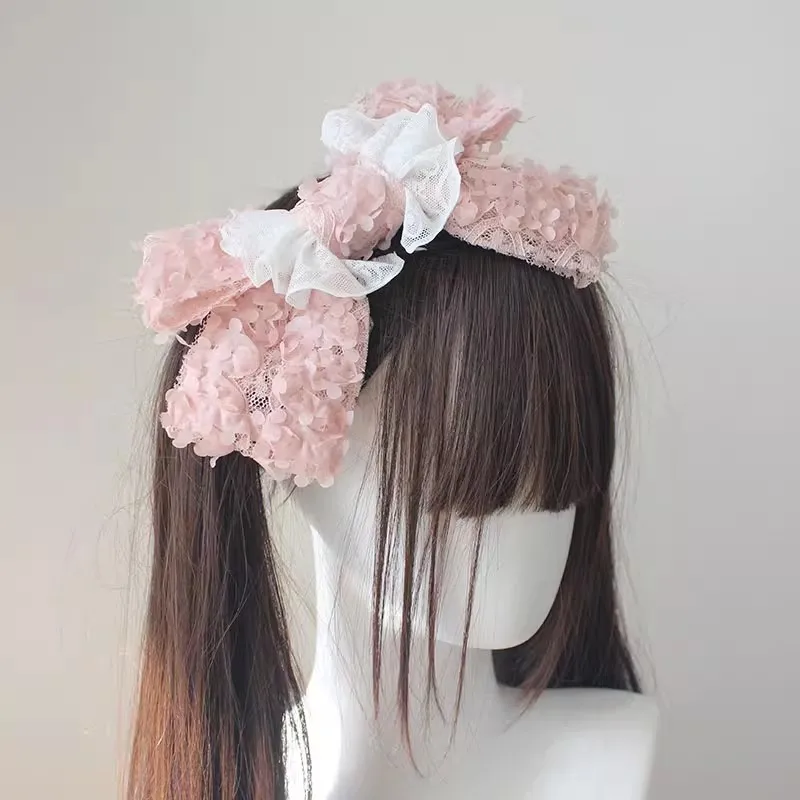 2025 novo artesanal lolita grande arco de doces grampo de cabelo acessório doce menina pétala laço arco clipe empregada cosplay corte hairpin