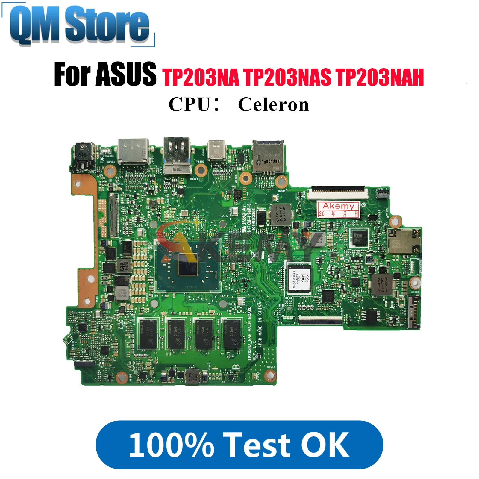 

TP203NA Laptop Motherboard For ASUS VivoBook Flip TP203NAH TP203NAS TP203N TP203NA Mainboard With Celeron CPU 100% tests OK stk