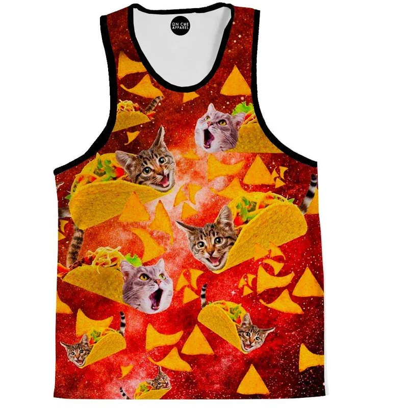 3d Printed Dollars And Cats Graphic Tank Tops For Men Funny Cute Cat Vest Tops Mens Summer Sleeveless Hawaii Beach Tank Shirt