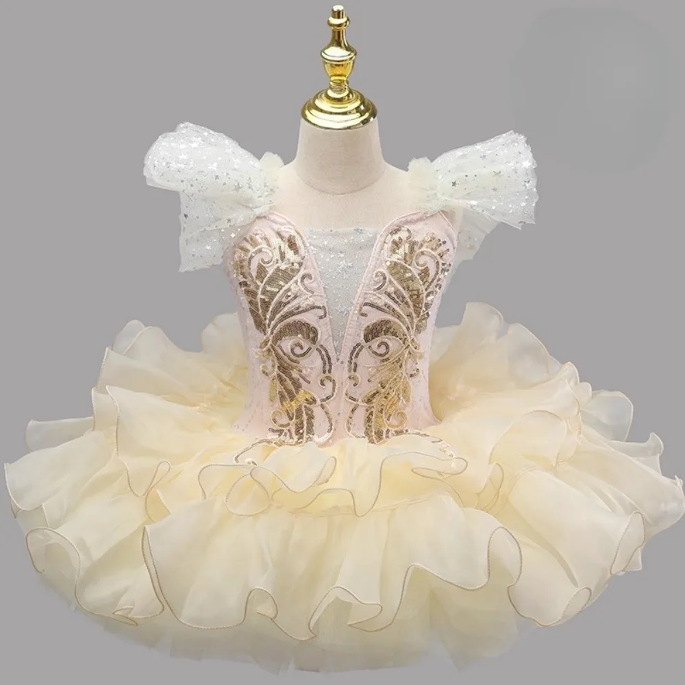 Costumi di scena Abito da balletto Abbigliamento per bambini Prestazioni da principessa Abbigliamento per bambini Tutu di balletto Body per ragazze Abito da ballo