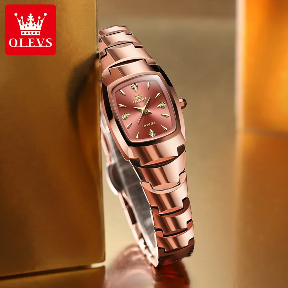 ساعات نسائية OLEVS 7006 من أفضل العلامات التجارية الفاخرة الأصلية كوارتز Montres نسائية مقاومة للماء من الفولاذ التنغستن حزام تاريخ مضيء