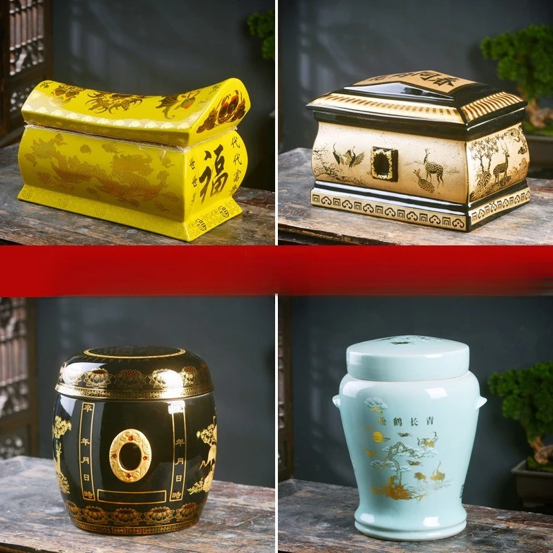 Jingdezhen Ceramic Urn Urn Urn Funeral Home Shou Coffin