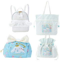 Genuine Sanrio Cinnamoroll White Backpack Blue Pouch Large Capacity Crossbody Bag Cute Cartoon Backpack Childrens Christmas Gift